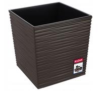 KADAX Flower Pot in plastica, pentola da giardino resistente alle intemperie per balcone, terrazza, area interna, pentola leggera con inserto, (altezza: 19 cm, marrone)