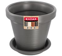 Vaso di plastica KADAX con piatto, 55 cm, antracite