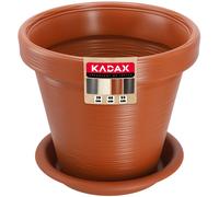 Vaso di plastica KADAX con piatto, 55 cm, terracotta