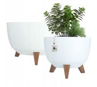 KADAX Vaso da fiori in plastica con tre supporti, 29+40 cm, Bianco