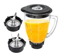 Vaso Di Ricambio Per Frullatore Compatibile Con Osterr Blender 6 Cup 1.25 Litre, Vaso De Licuadora Osterr 48 Ounce 12 Speed Round Glass Jar With Ice Blade, Bottom Cap Base, 8 - Piece Blender Kit