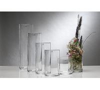 Cilindro Vaso, Vetro Decorativo Cyli Rotondo H.50cm D.15cm Chiaro SANDRA RICH