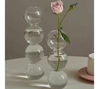 Vaso di vetro da stile coreano Ins, di piccole dimensioni, in vetro trasparente, per piante idroponiche, decorazione floreale a tulipano, decorazione per il soggiorno, decorazione per la casa, vaso pe