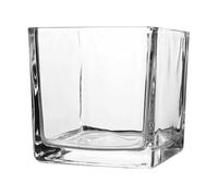 Vaso di Vetro Quadrato Cubo Trasparente, Moderno per Casa e Ufficio