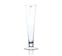 Vaso di Vetro,Vetro Decorativo Con Piede Cielo H.40cm D.11cm Cono Tondo SANDRA