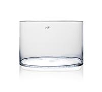 Vaso di Vetro, Vetro Decorativo, da Tavolo Cyli Cilindrico Tondo H 20cm D.30cm