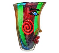 Vaso di vetro viso murano stile antico 38cm