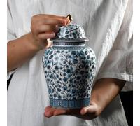 Vaso di zenzero cinese in porcellana blu e bianca Vaso da tempio multiuso