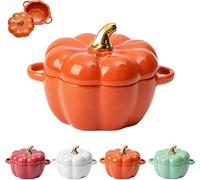 Vaso di zucca in ceramica, Pentola a forma di zucca, Forno olandese con coperchio, Pentola di zuppa di zucca, Pentola di zucca, Ciotola di zucca, Pentola di zucca di peperoncino, Vaso di zucca