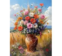 Vaso Dipingere Con I Numeri Adulti, Dipingere Con I Numeri Flower, Fai Da Te Paint by Numbers Kits Con Pennelli e Vernice Acrilica, Hobby Creativi Passatempo per Adulti, Decora la Casa 90x120cm W-9616