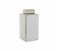 Vaso DKD Home Decor 14,5 x 14,5 x 30 cm Porcellana Dorato Bianco