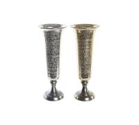 Vaso DKD Home Decor 20 x 20 x 51 cm Argentato Dorato Alluminio Moderno [2 Uni
