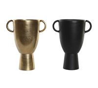 Dkd Home Decor Vaso Dkd Home Decor 23 X 16 X 29 Cm Nero Dorato Alluminio Moderno