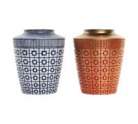 Vaso DKD Home Decor 8424001822065 Azzurro Rosso Resina Dorato Orientale 17 x