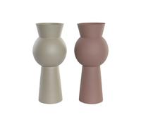 Vaso DKD Home Decor Beige Rosa Ferro 17 x 17 x 40,5 cm [2 Unità]