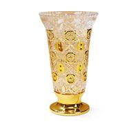 Vaso dorato dipinto a mano alto 27,9 cm per centrotavola, cucina, ufficio, soggiorno, matrimonio, perfetto vaso in vetro per la decorazione della casa.