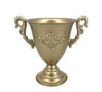 Vaso d'oro per fiori Vasi a tromba in metallo fioriti Centrotavola per tavoli da festa di anniversario di nozze Vaso artificiale da tavolo Decorazione Vasi a tromba in metallo Centrotavola per