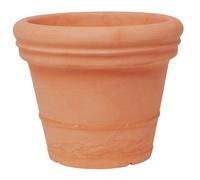 ARCA Vaso Tondo in Resina Liscio in Stile Cotto Toscano Antico Diametro 45 h 37. Colore impruneta.