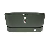 Vaso Elho Greenville Terrase 80 Ovale con Ruote 42 L - Plastica Riciclata Resistente