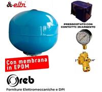VASO ESPANSIONE KIT AUTOCLAVE IDROSFERA 24LT PRESSOSTATO RACCORDO 5VIE MANOMETRO