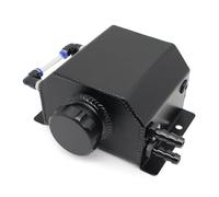 Vaso Espansione Liquido Serbatoio Troppo Pieno Universale Lega Alluminio Radiatore Liquido Raffreddamento Motore 1000 Ml/2000 Ml Quadrato 1 L/2 L Tappo Scarico Serbatoio Recupero(1L-Black)