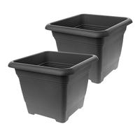 Vaso Esterno Grande 48 x 48 cm (Set da 2) - Vaso da Fiori in Plastica Resistente al Gelo - Made in Germany - Fioriera con Protezione UV e Serbatoio dell'Acqua, Colore: