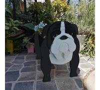Vaso Fiori Cani, Diverse Razze Di Animali Domestici, Giardino Fai Da Te, Fioriera In PVC, Decorazione For La Casa, Corgi, Pastore, Maltese, Contenitori Tavolo A Forma(English Bulldog Black,13x9in)
