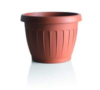 Vaso, fiori di terra, in resina, color cotto, Ø 35 cm