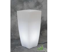 VASO FIORI PIANTE ILLUMINATO DESIGN HOME LIGHT QUADRO CM33X33X70 GHIACCIO BIANCO