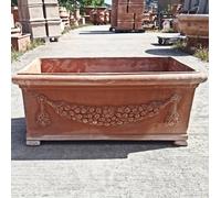 Vaso fioriera cassetta rettangolare in terracotta piedini OMAGGIO resistent Gelo