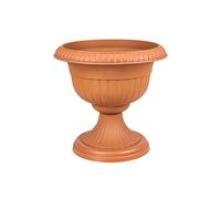 Vaso fioriera con piede Roma tondo, altezza 27,5 cm, colore: terracotta