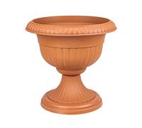 Vaso fioriera con piede Roma tondo, altezza 45,5 cm, colore: terracotta