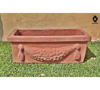 Vaso fioriera festonata per esterno in terracotta rettangolare giardino cm 40