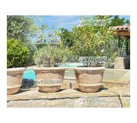 Vaso Fioriera mortaio vasca Cemento Pietra e marmo rustico arredo giardino cm 60