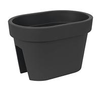 Vaso fioriera per ringhiera, serie Lofly Railing ovale, altezza 25 cm, colore: antracite