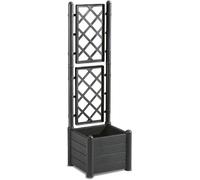 Vaso Fioriera quadrata con rete spalliera componibile H142x43x43 antracite por