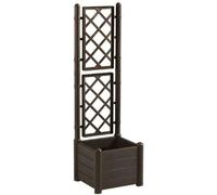 Fioriera Italia Quadra con Spalliera Stefanplast Moka/Moka cm.43x43x142h - materiale sintetico 8003507800373