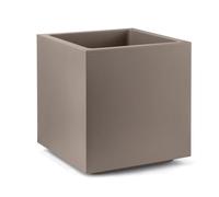 Vaso fioriera QUADRATO CUBO MATHERIA Colore AVANA in plastica CON RUOTE 40 CM VECA AMDGarden