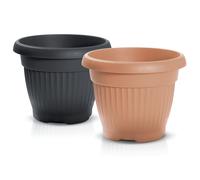 Vaso Fioriera Sottovaso in Plastica Rotondo Classico Terra DCE Giardino Terrazzo