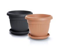 Vaso Fioriera Sottovaso in Plastica Rotondo Classico Terra DCE Giardino Terrazzo