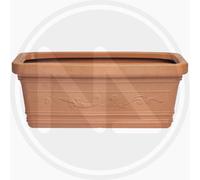 VASO FIORIERE RETTANGOLARE MAXI FESTONATO DOPPIO BORDO TERRACOTTA CM. 100x45x41H