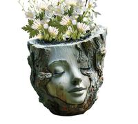 Vaso Fiorito a Forma di Faccia - Vaso Testa Fioriera Decorativo Faccia - Decorazione Tavolino Carina, Statua Da Giardino, Regalo Compleanno Per Donne E Madre