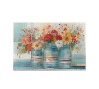 Vaso floreale retrò puzzle per adulti gioco del cervello 1000 pezzi puzzle per famiglia 29,5 × 19,7 cm