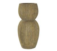 Vaso Forma Rotonda a due stadi ,Rustico, Ø 25x h 52.00 cm - Foro 17 cm in texture scanalata Colore naturale Verde sporco verde
