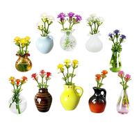 Vaso Fridge Magnets - Decorative Floral Display | 10 pezzi in ceramica di vetro Tiny Flower Vasi | Magnetic Holder Use For Home Office School Classroom Whiteboard Locker Cabinet Farmhouse Cute