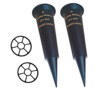 Vaso Funebre Nero Con Base A Punta Con Inserto Per Cimitero Set Di 2 - Scegli