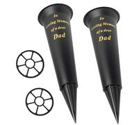 Vaso Funebre Nero Con Base A Punta Con Inserto Set Di 2 - Papà