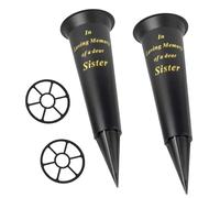 Vaso Funebre Nero Con Base A Punta Con Inserto Set Di 2 - Sorella