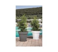 VASO RESINA H45 ALTO MODERNO CACHE POT MADE IN ITALY DESIGN GIARDINO BIANCO