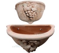 Vaso Gerla Vasca Fioriera Uva da appendere a parete in terracotta toscana cm 37